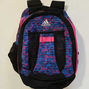 Adidas backpack black and pink/purple/blue